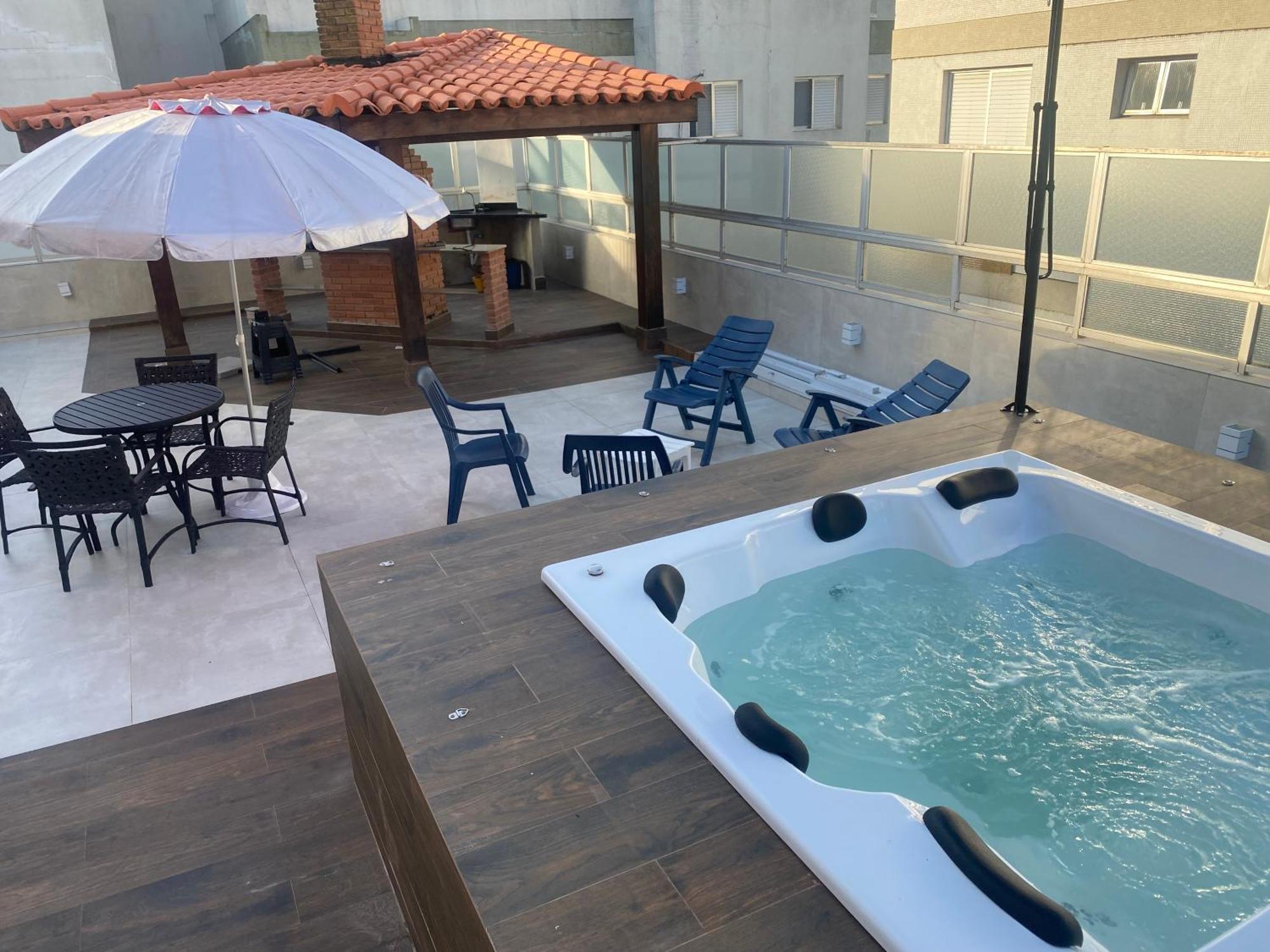 Cobertura Guaruja Apto Com Jacuzzi E Churrasqueira Ngoại thất bức ảnh